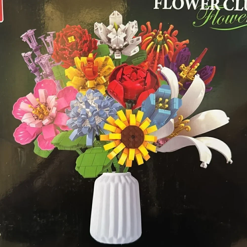Flower Cluster Bouquet Building Blocks Set 1009 Pieces NEW